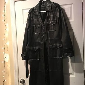 Wilson Leather Trench Coat w/ Leather Belt